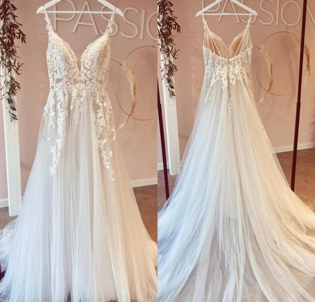 Wedding Dress European And American Decal Long Lace