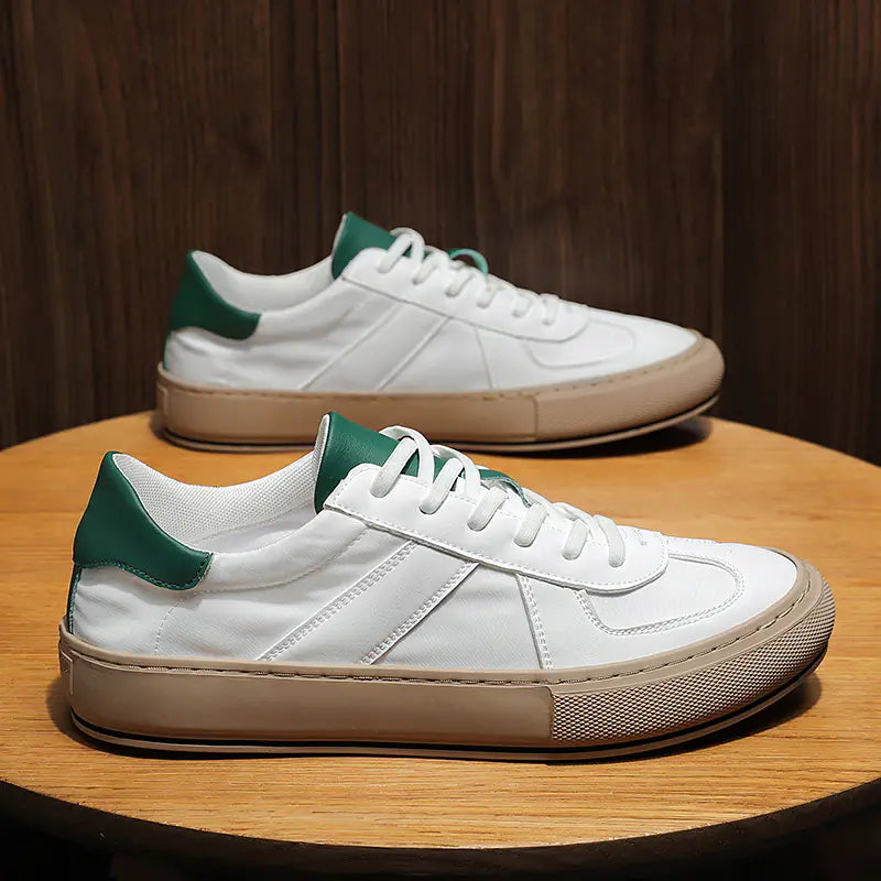 2022 Men's Casual White Leather Vulcanized Sneakers
