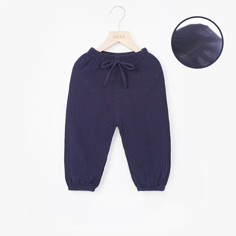 Children's Loose Cotton Linen Mosquito Pants