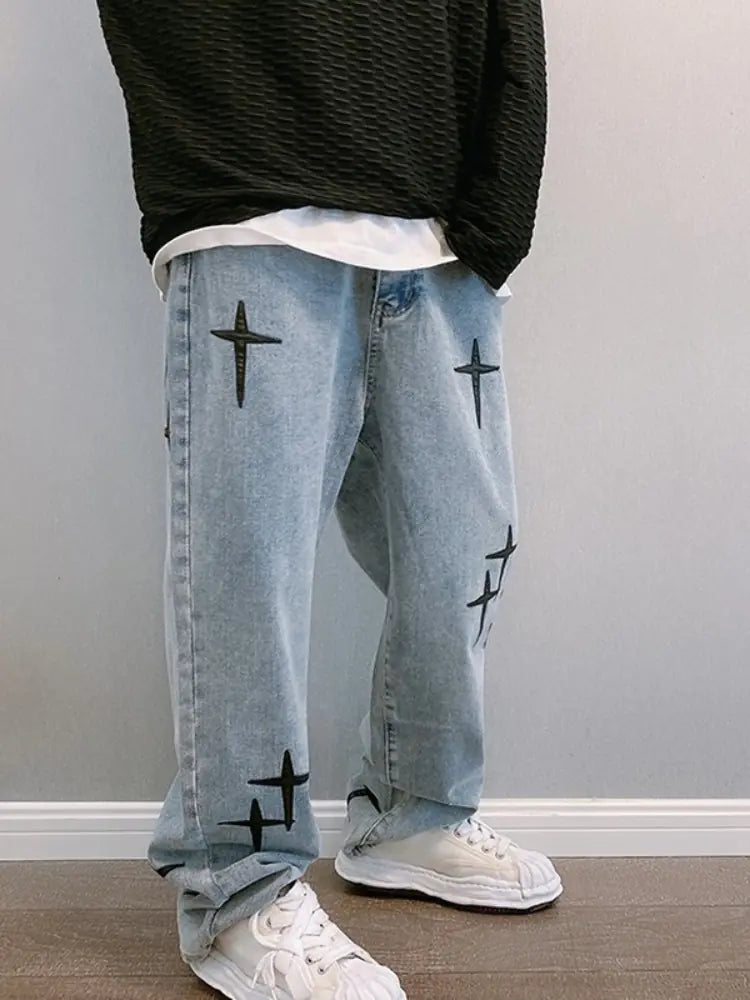 Wide Leg Loose Men's Jeans - Spring & Autumn Fashion
