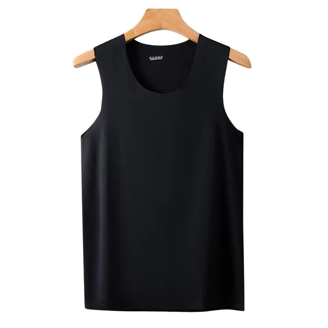 Men's V-Neck Quick-Dry Ice Silk Sleeveless T-Shirt
