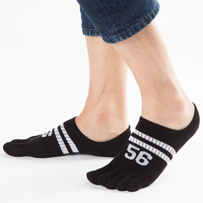 Five-Finger Sports Socks - Invisible Cotton Boat Socks
