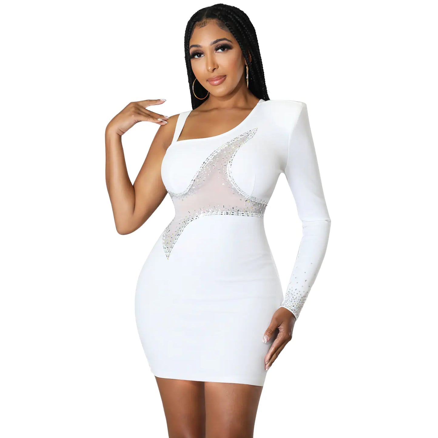 One-Shoulder Skinny Hip Skirt