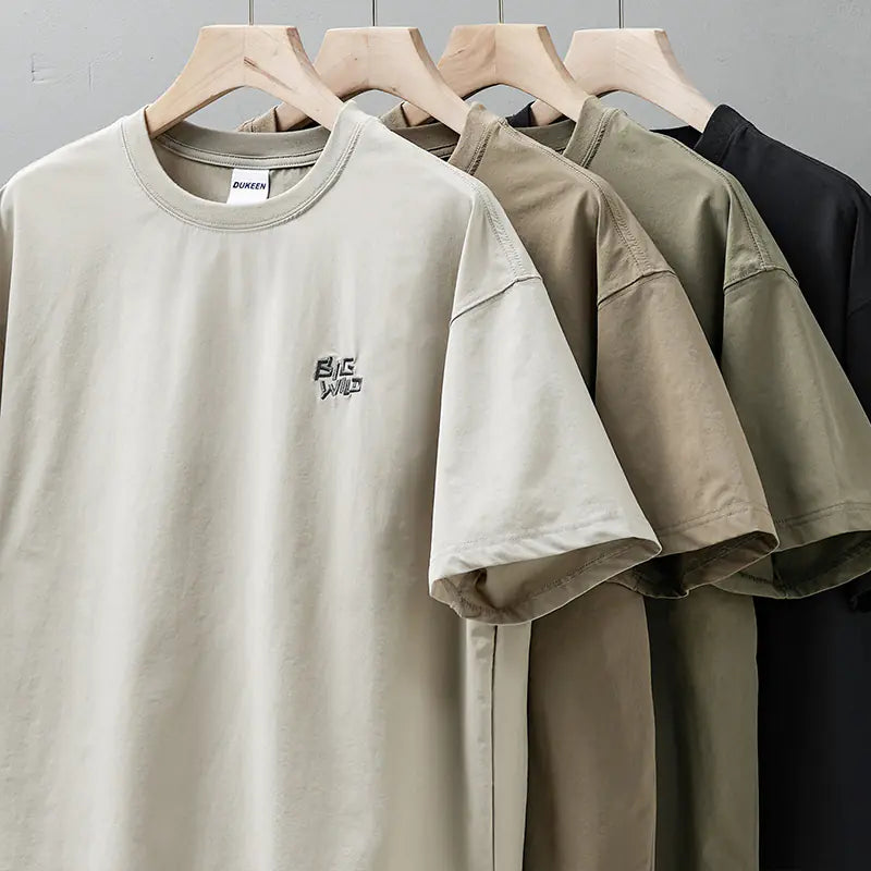 Men's Quick Dry Ice Silk T-Shirt with Alphabet Embroidery