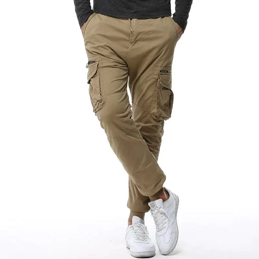 Tethered Elastic Waist Casual Cargo Pants