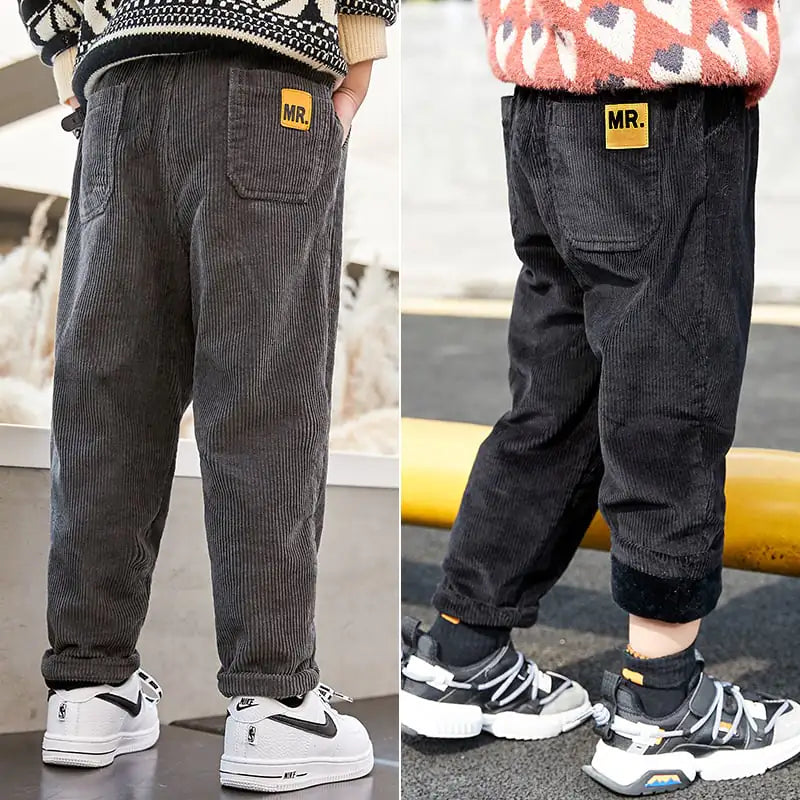 Fashionable Big Children's Corduroy Trousers for Winter