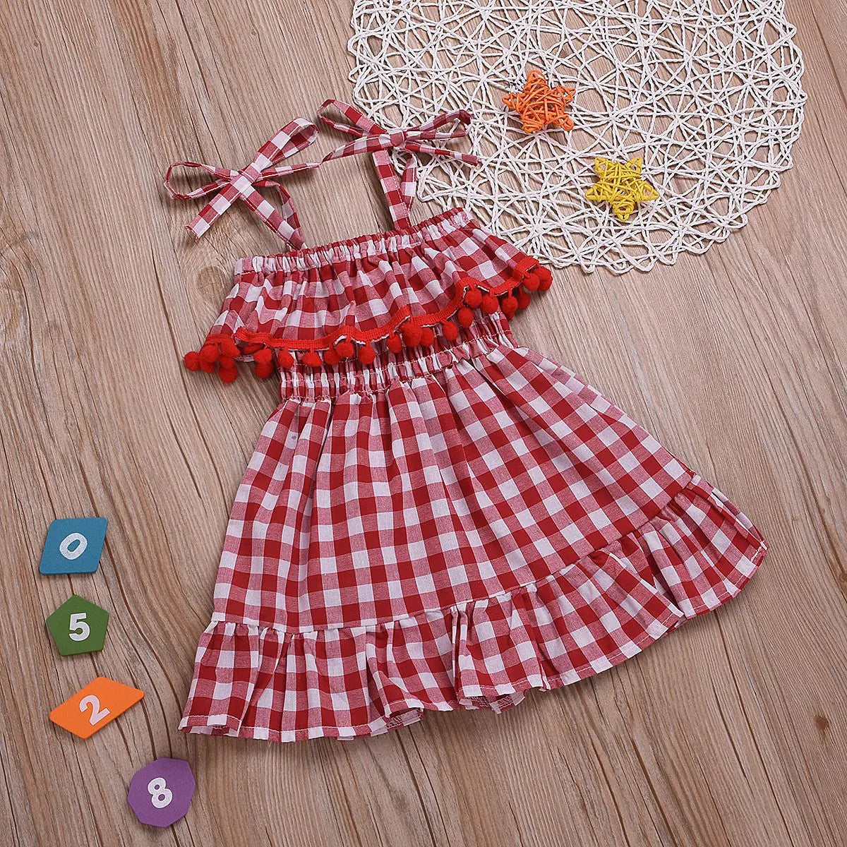 Plaid Strap Princess Dress for Girls