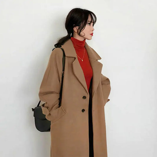 Cashmere Mid-Length Small Woolen Cloth for Versatile Style