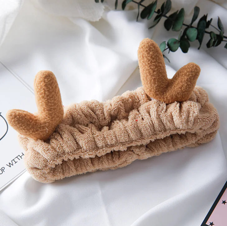 Deer Antler Face Wash Headband and Hair Accessory