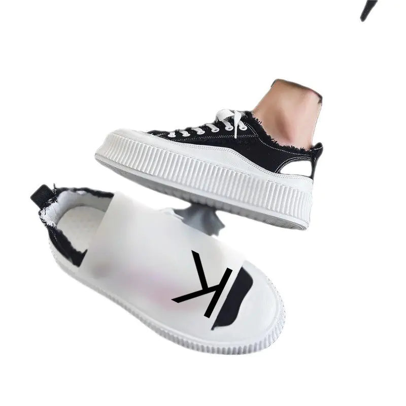 Men's Thick Sole Summer Canvas Sneakers - Korean Style
