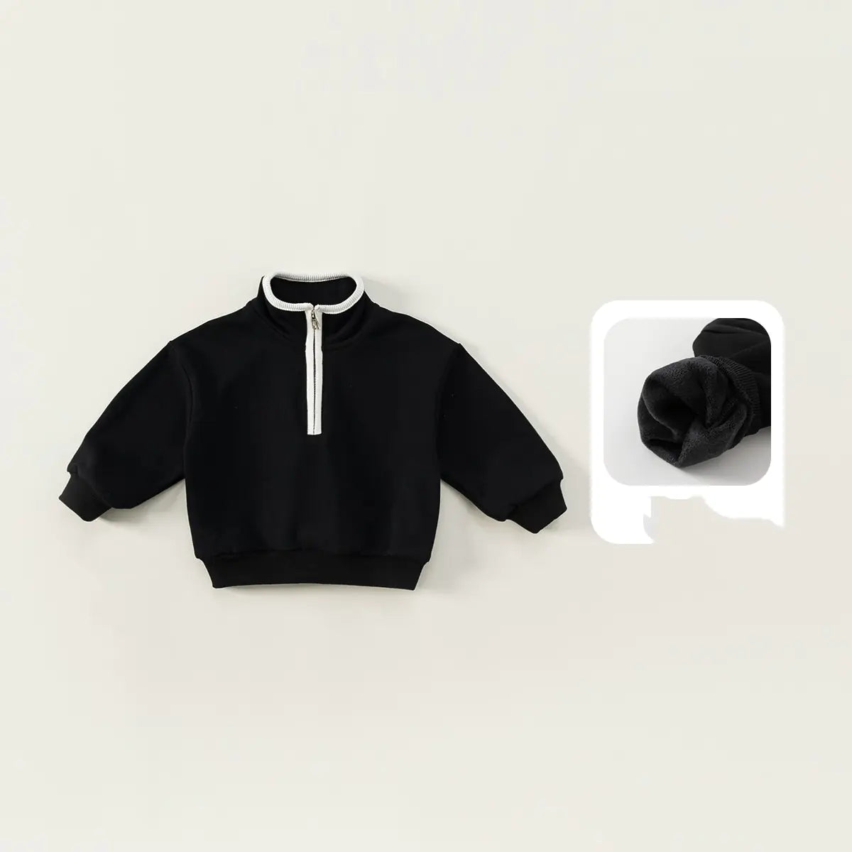 Padded Stand-Up Collar Baby Tops for Autumn & Winter
