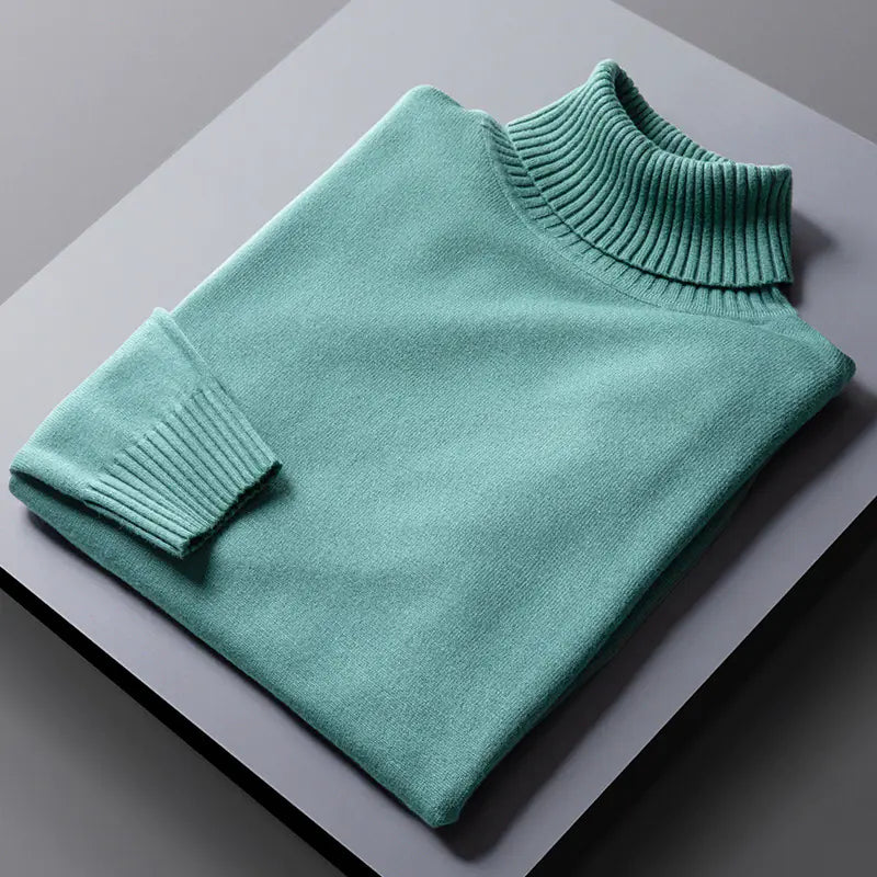 Men's Warm High Collar Sweater with Two Lapels