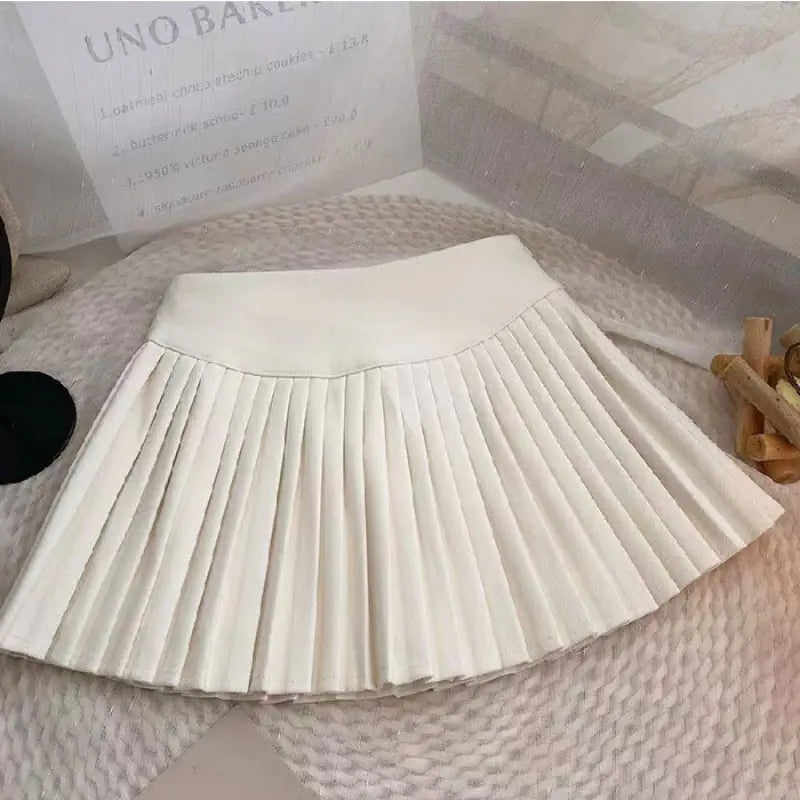 Lined Four Seasons Pleated Skirt in Preppy Style