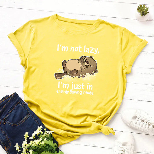 Summer Loose Fit Cat Print Short Sleeve T-Shirt