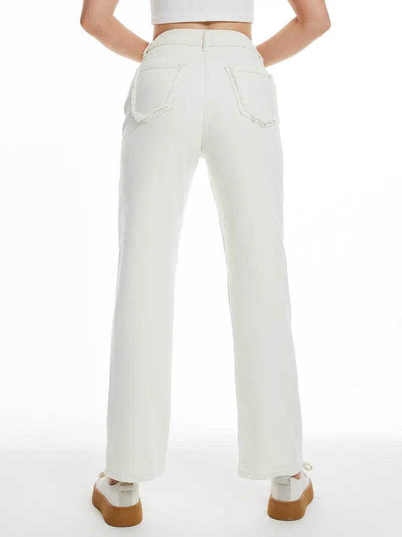 Y2K Style Women's Ripped High Waist Straight Jeans