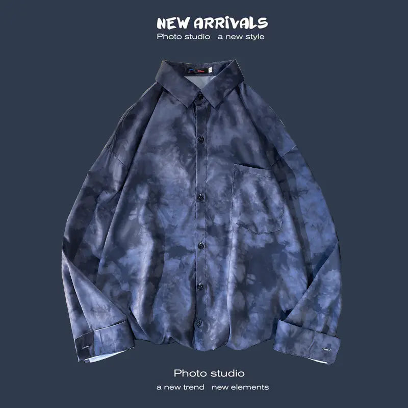 Men's Retro Floral Long Sleeve Shirt - Casual Loose Fit