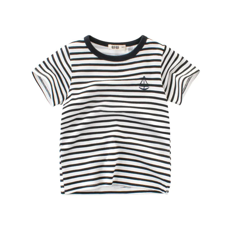 Boys' Striped Cotton T-Shirt for Kids
