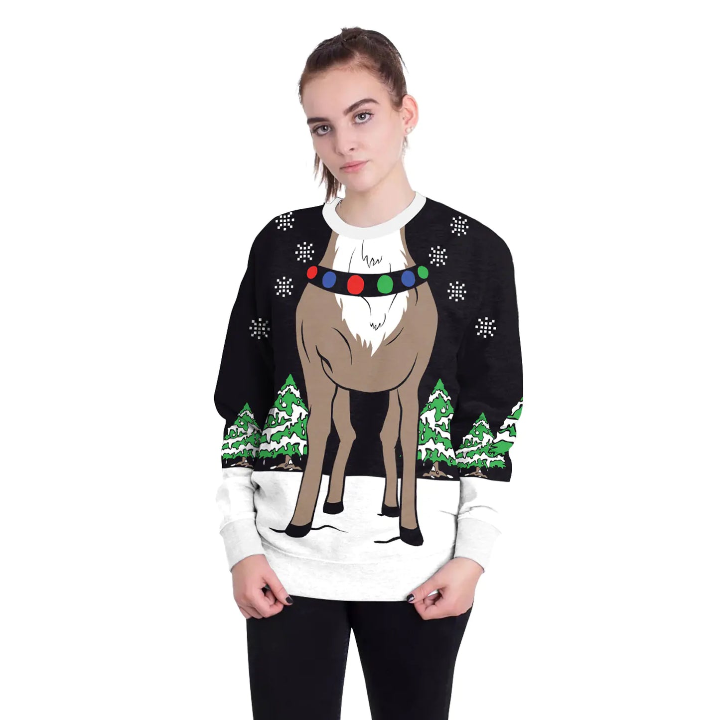 3D Digital Printed Women's Christmas Pullover Sweatshirt
