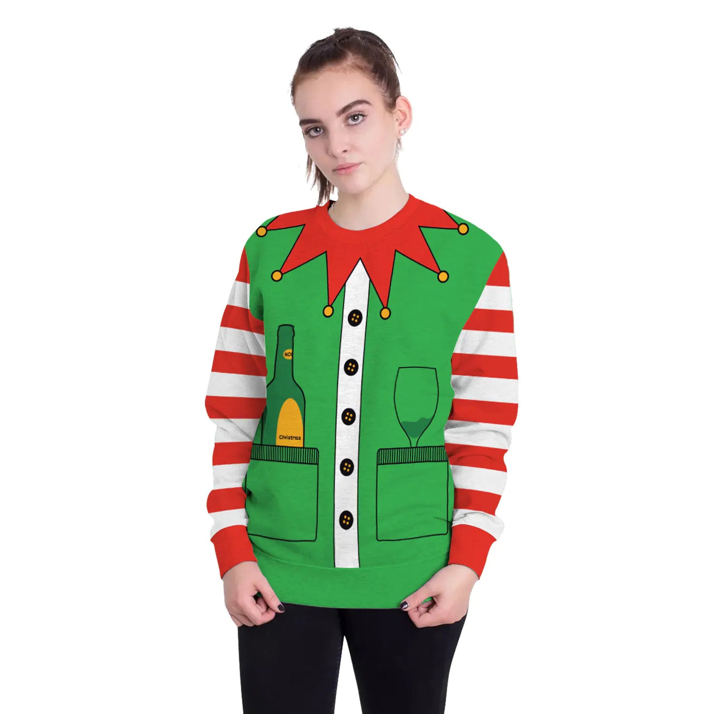 3D Digital Printed Women's Christmas Pullover Sweatshirt