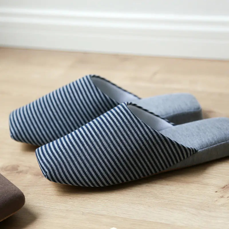 Striped Soft Bottom Slippers for Men and Women