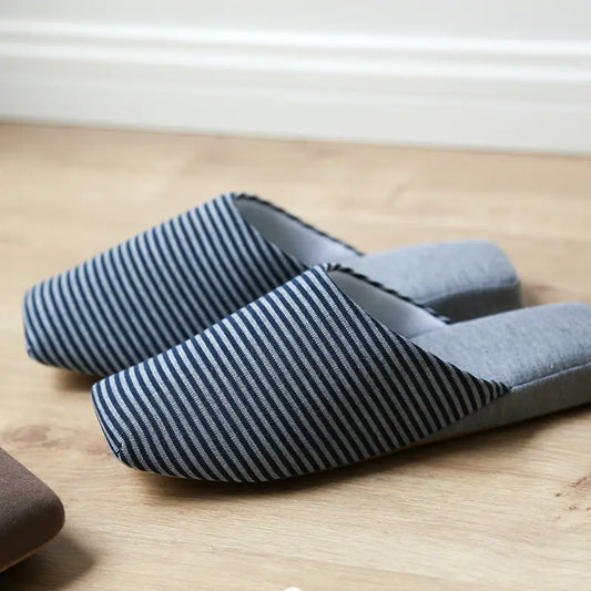 Striped Soft Bottom Slippers for Men and Women