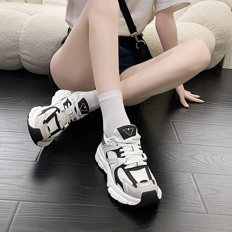 Breathable Dad Sneakers for Women - Thick Sole Style