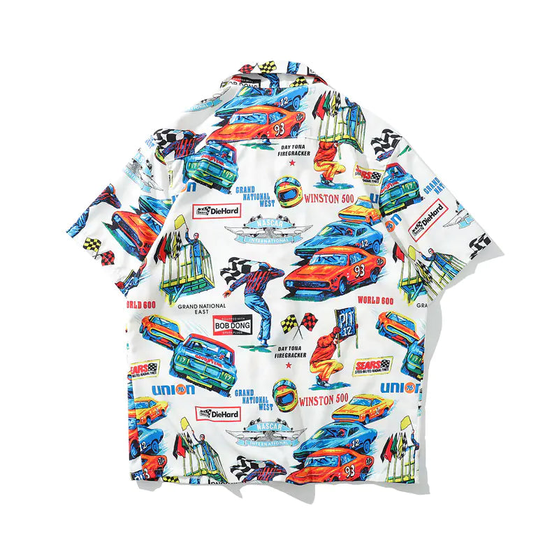 Loose Cartoon Print Short Sleeve Shirt