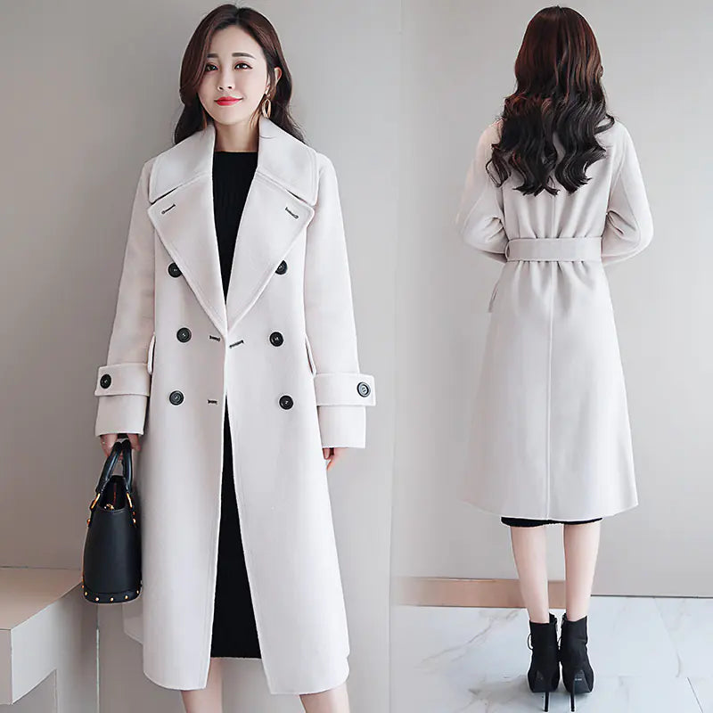 Wool Coat - Slim Fit Versatile Solid Color Design