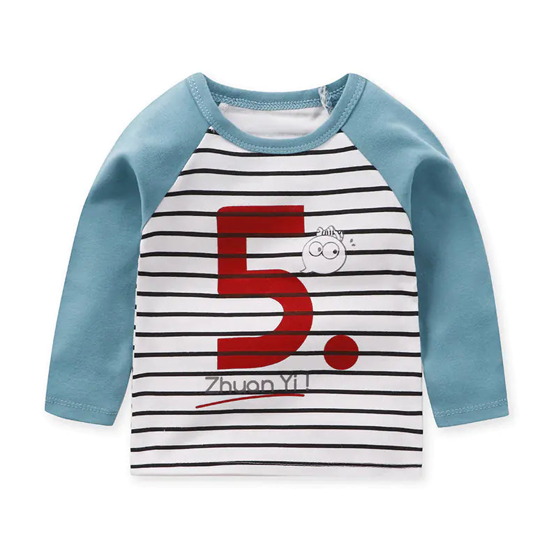 Children's Cotton Round Neck Raglan Sleeve Shirt
