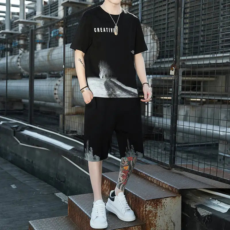 Men's Loose Ice Silk Half Sleeve T-Shirt