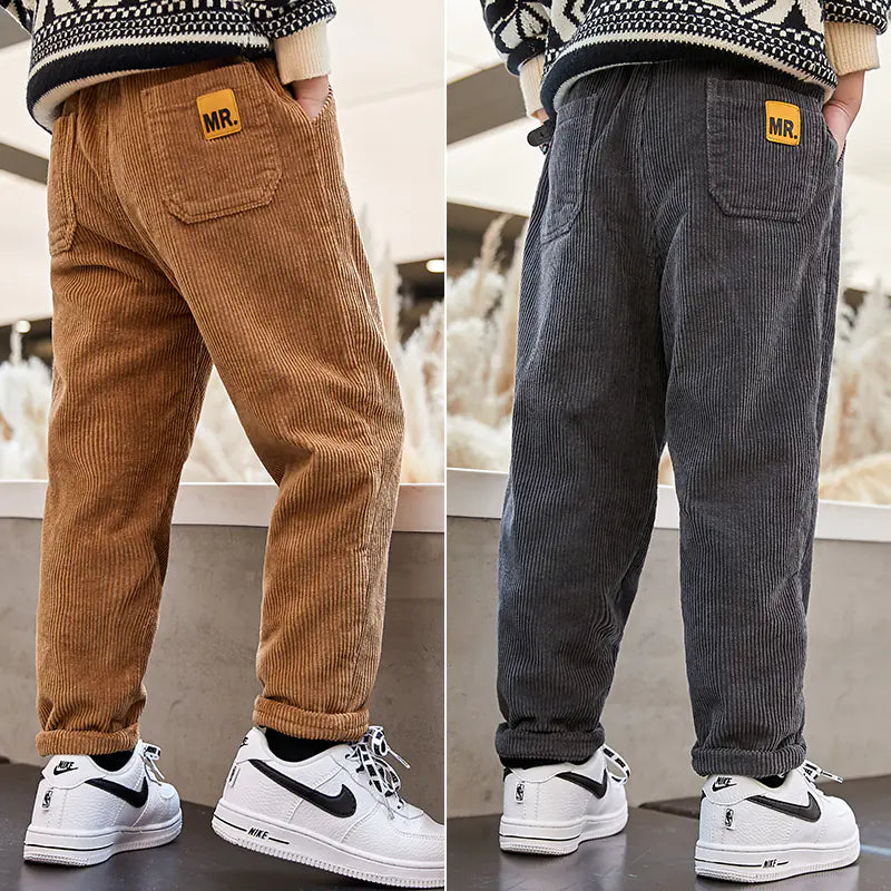 Fashionable Big Children's Corduroy Trousers for Winter