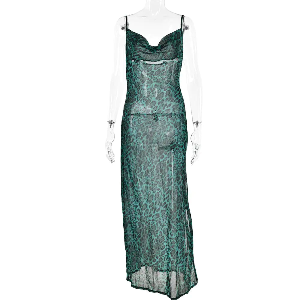 Women's Polyester Strap Dress with Print Design