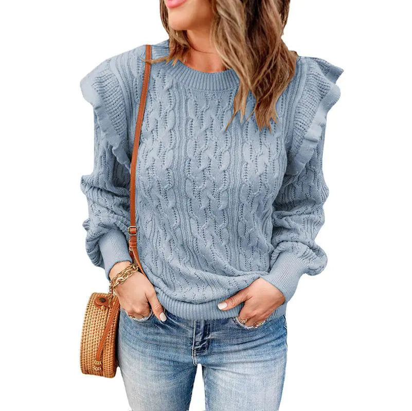 "New Style Thickened Solid Color Loose Women's Sweater"