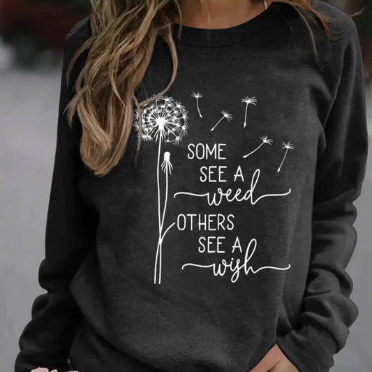 Casual Women's Round Neck Top with Print Design