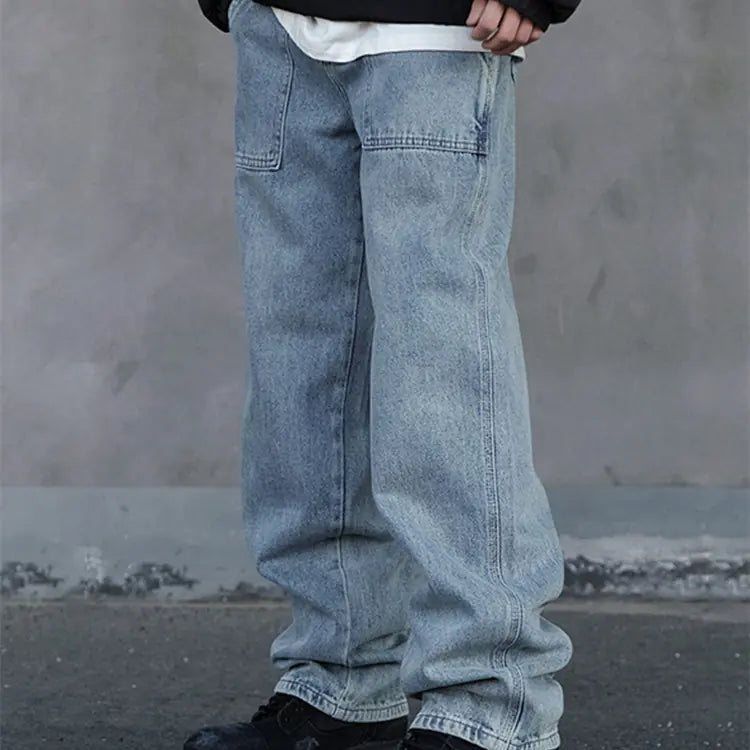 Vintage Wide Leg Jeans for Men - Loose Straight Fit