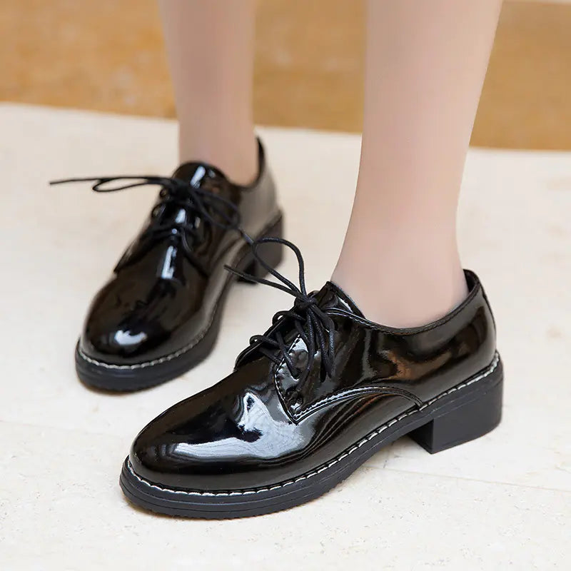 Women's New British Style Oxford Lace-up Flat Shoes
