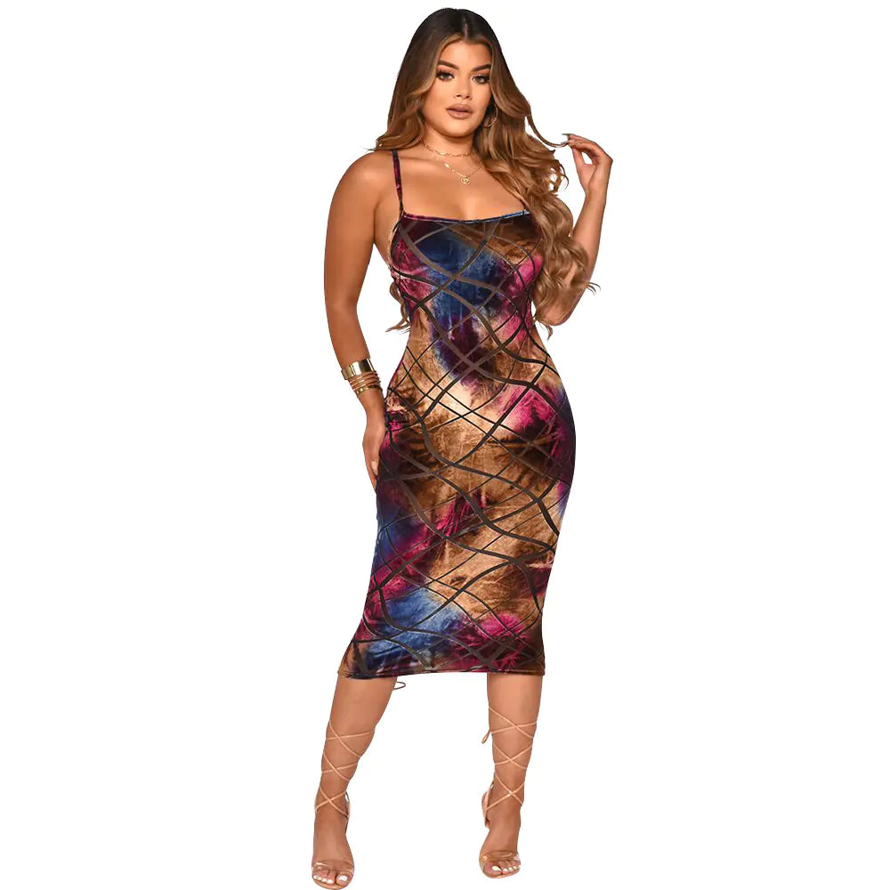 Floral Print Spaghetti-Strap One-Step Dress