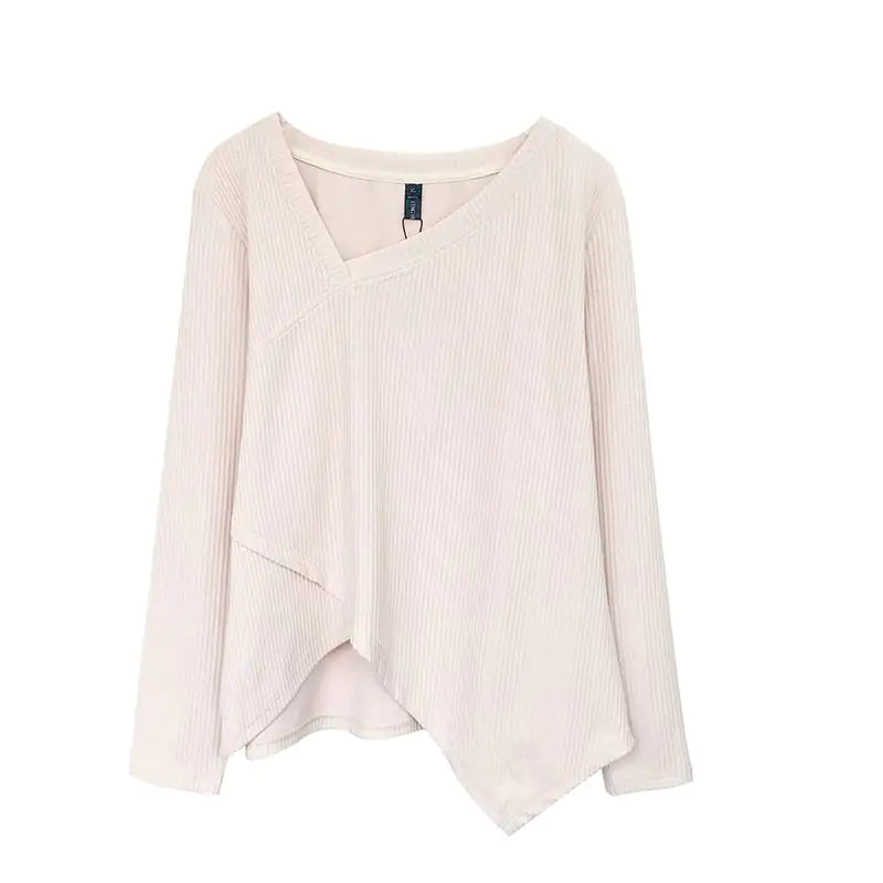 Women's Irregular Knit Age-Reducing Bottoming Shirt