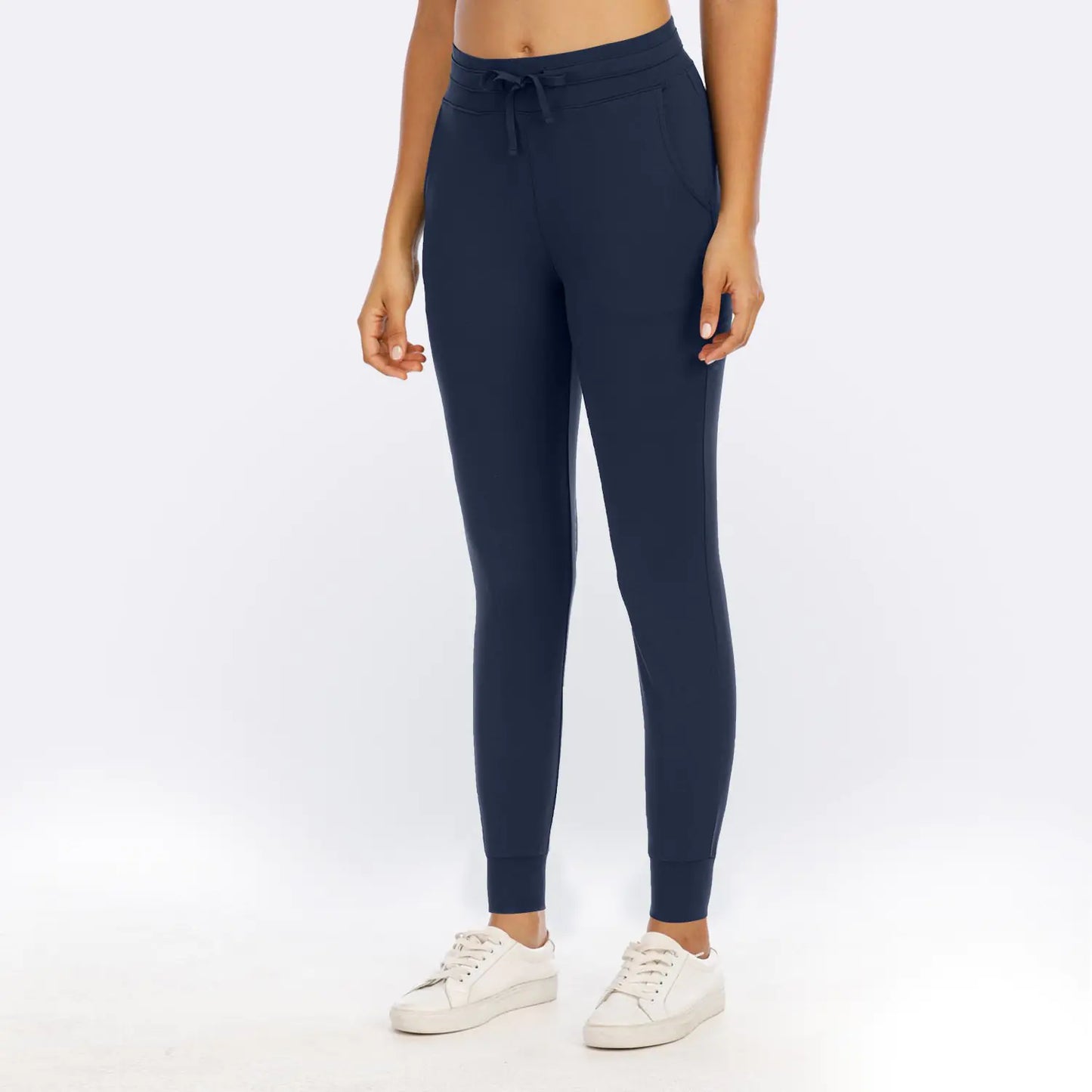High Waist Nylon Trousers with Pockets