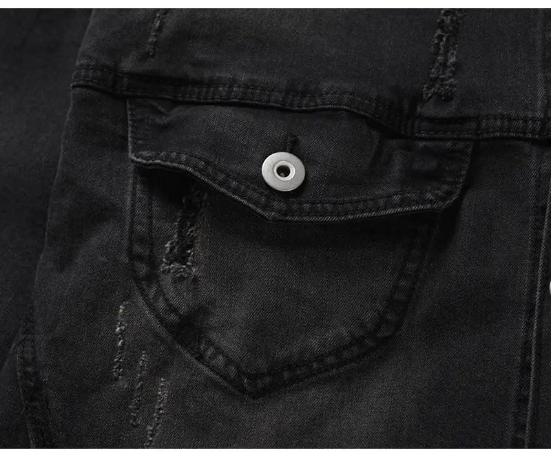 Kanye High Street Washed Distressed Denim Jacket