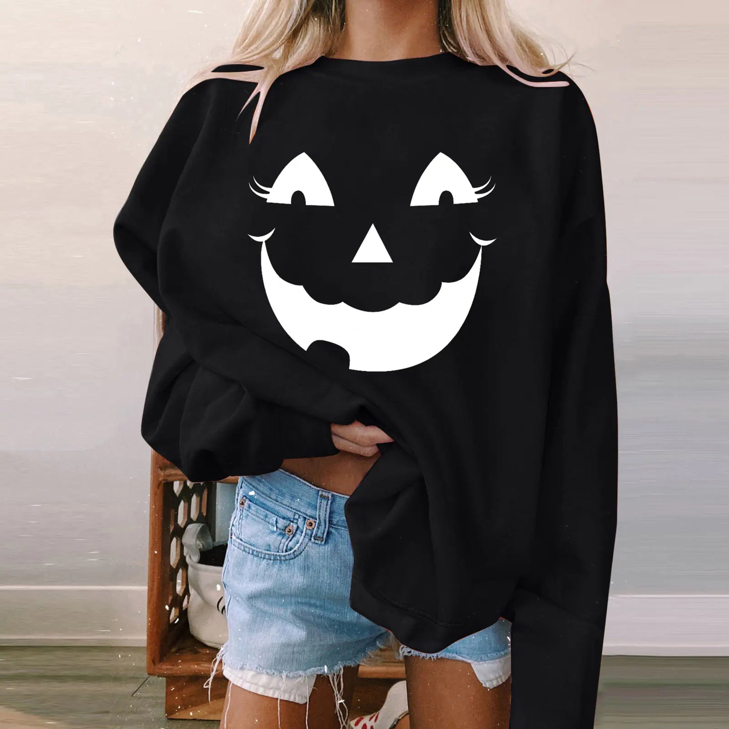 Halloween Women's Long Sleeve Casual Print Sweatshirt