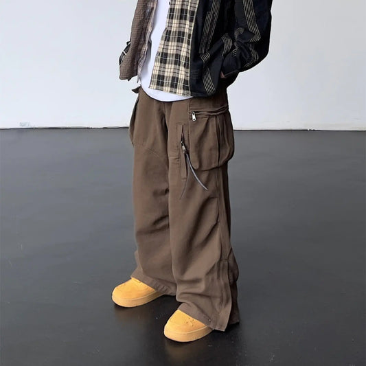 Vintage High Waist Loose Fit Wide Leg Pants