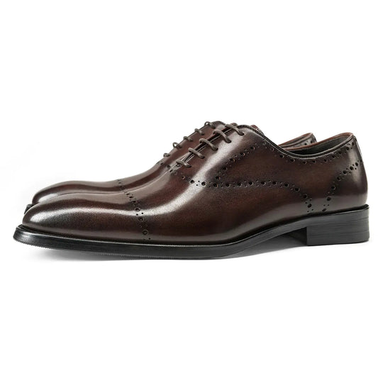 Men's Cowhide Brock Oxford Shoes in British Style