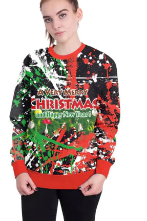 3D Digital Printed Women's Christmas Pullover Sweatshirt