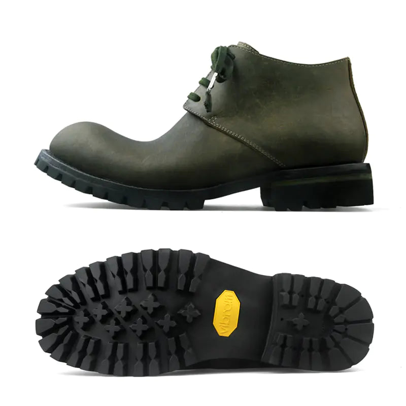 Men's Handmade Retro Genuine Leather Short Work Boots