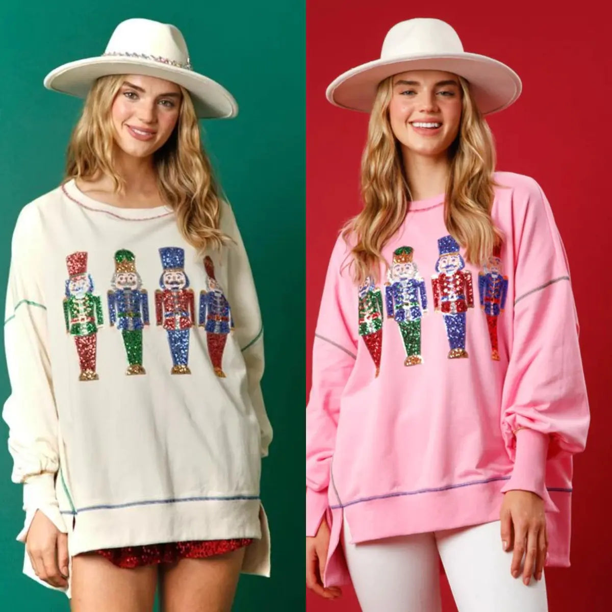 Women's Long-Sleeved Christmas Sequined Sweater