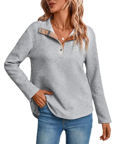 Autumn Women's Long Sleeve Plaid Patchwork Sweater