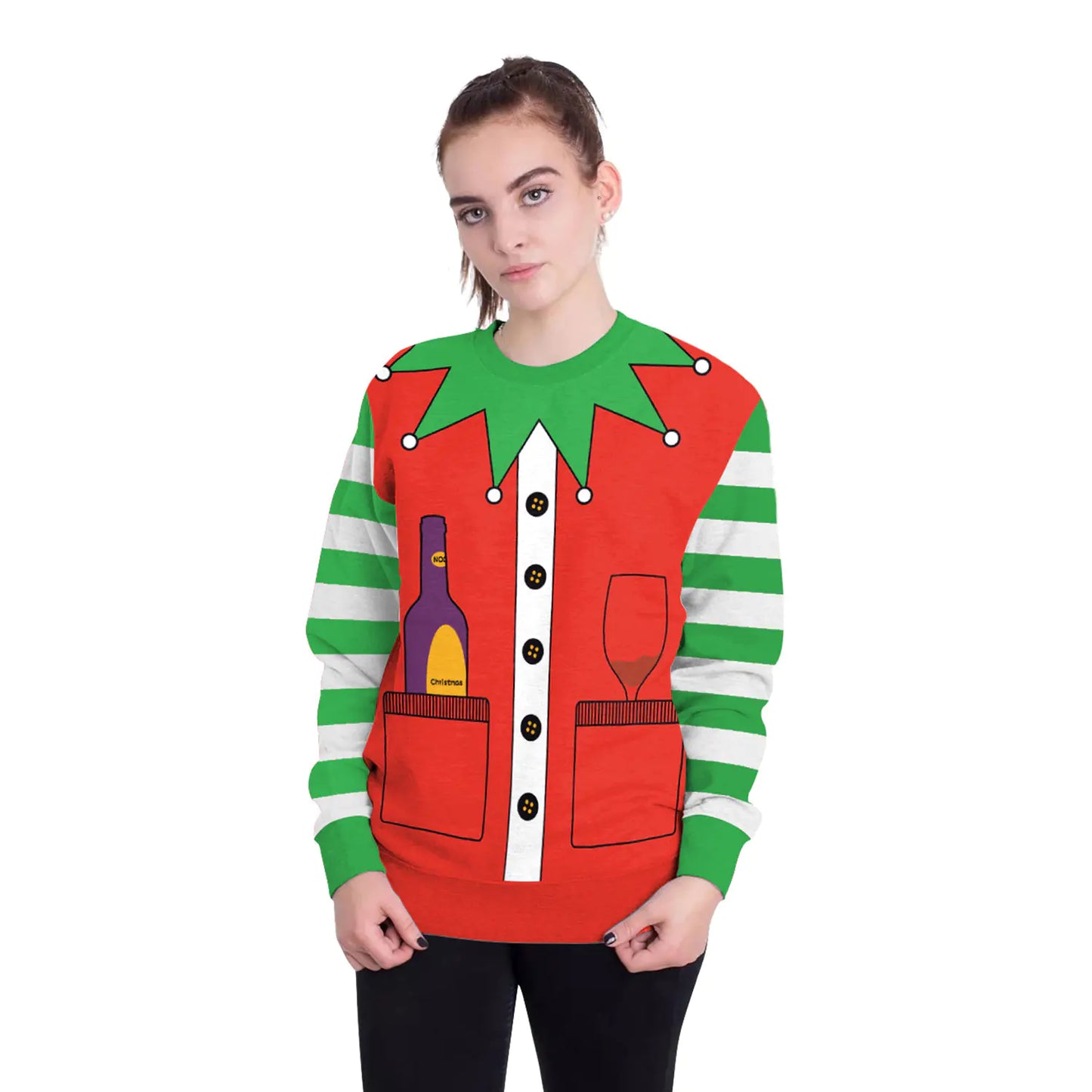 3D Digital Printed Women's Christmas Pullover Sweatshirt