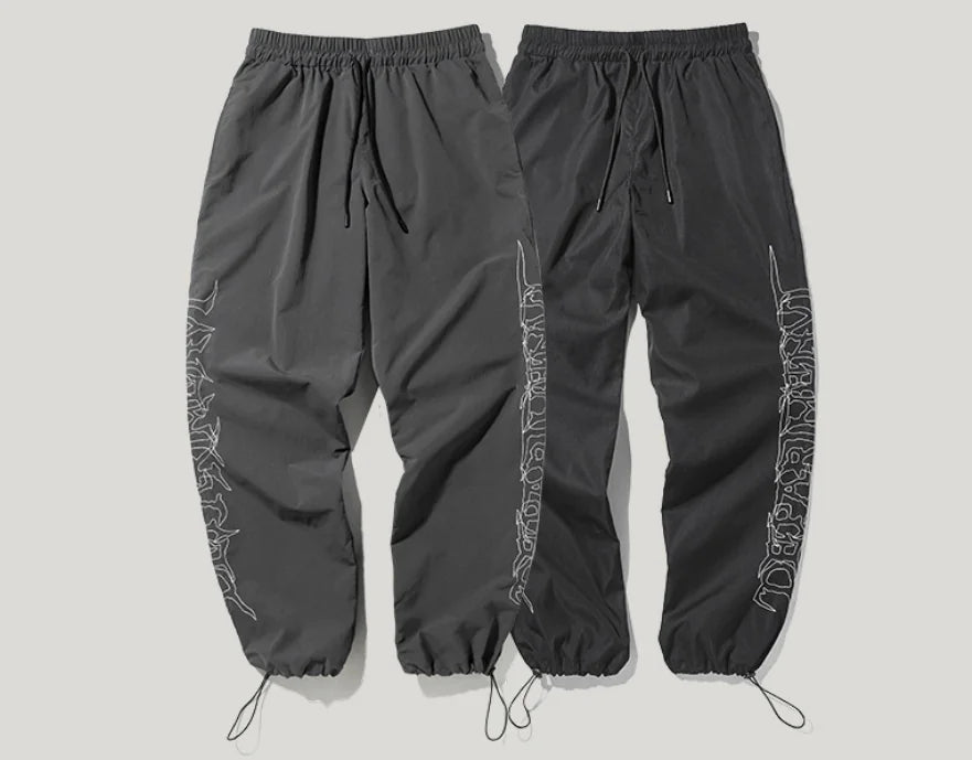 Men's Loose Fit Drawstring Windbreaker Pants