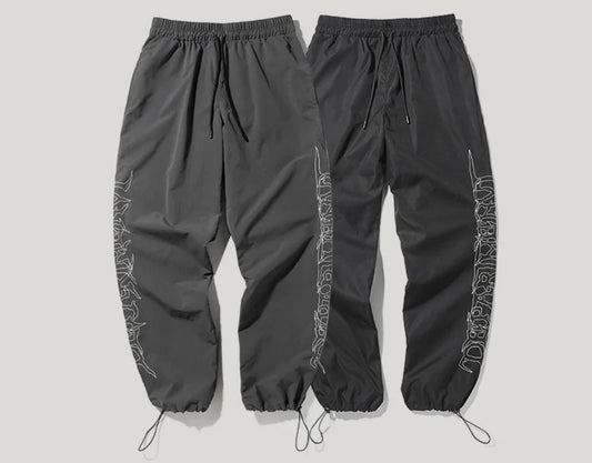 Men's Loose Fit Drawstring Windbreaker Pants